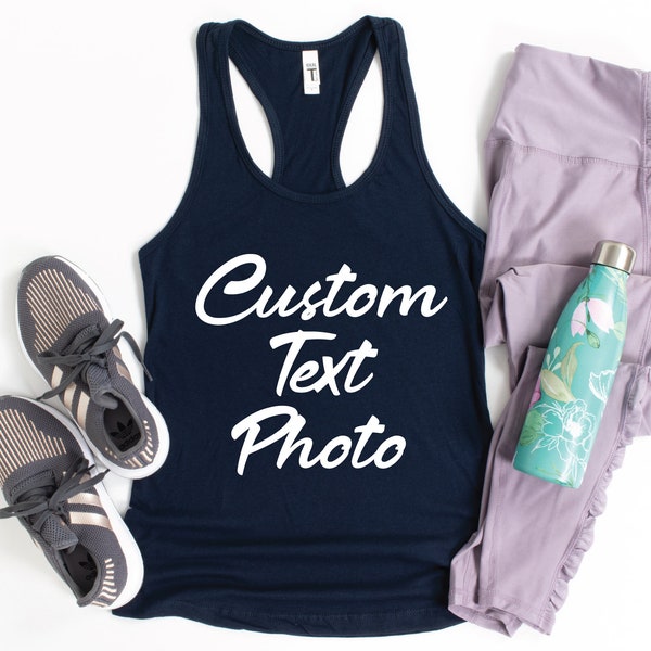 Custom Tank Top, Custom Logo Tank Top, Your Design Here Tank Tops, Woman Racerback Tank Tops, Personalized Racerback Tank Top