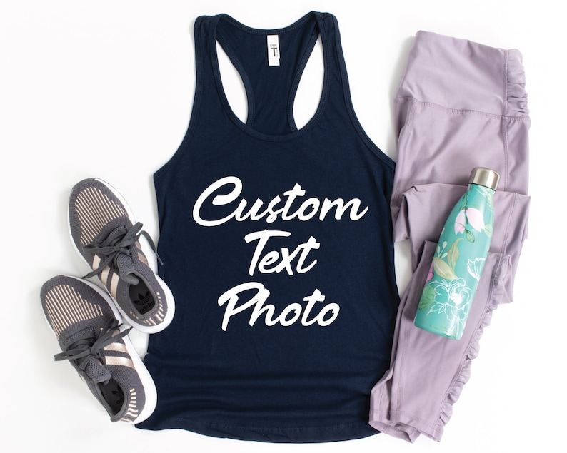 Custom Tank Top, Custom Logo Tank Top, Your Design Here Tank Tops, Woman Racerback Tank Tops, Personalized Racerback Tank Top image 1