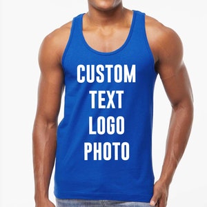 Custom Text Tank Top for Men, Women, Personalized Tank Top, Custom Design, Custom Bachelorette Tank Top, Front Back Print image 1