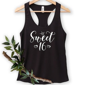 Sweet 16 Tank, 16th Birthday Tank, Birthday Tank, 16th Birthday Gift, Sweet Sixteen Tank, Sweet 16 Racerback