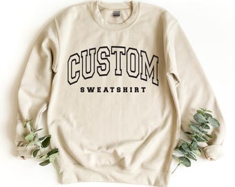 Personalized Sweatshirt: Retro College Letters -  Unisex S - 5XL