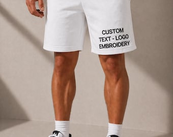 Custom Logo Embroidery Short, Men's Short, Custom Text Embroidered