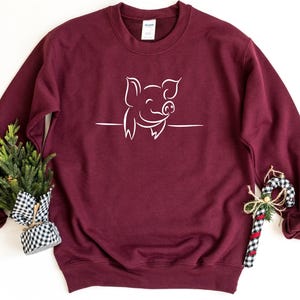 Pig Sweatshirt, Pig Lover Gift, Pig Sweater, Pig Gifts, Farm Sweatshirt, Pig Oversize Sweatshirt, Pig Crewneck image 4