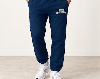 Custom Embroidered Sweatpants, Personalized Logo Joggers, Custom Text Pants, Unisex Team and Business Sweatpants