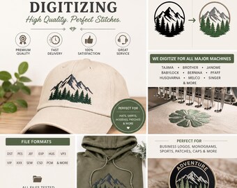Embroidery Digitizing Service Level 10: Clean Vector Designs - Ready to Stitch