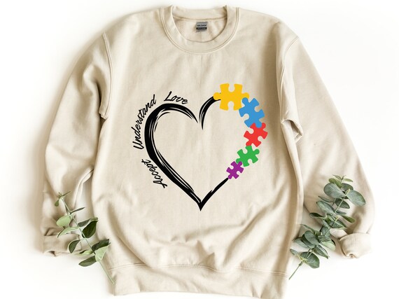 Sweat à Capuche Sensibilisation Autisme - Motif Puzzle Coloré - Pour Homme, Femme, Famille