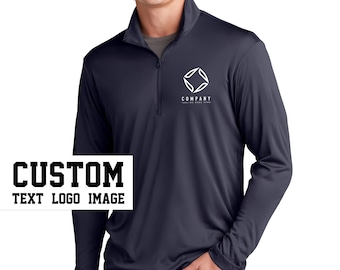 Custom Logo Quarter Zip – Performance Fit Sweatshirt, Moisture-Wicking, Great for Company or Team Uniforms
