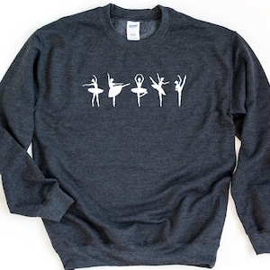 Girls Ballet Sweatshirt, Ballerina Dance Crewneck, Ballet Lover Gift Top, Dancer Pullover, Ballet Practice Outfit, Dance Teacher Shirt image 1