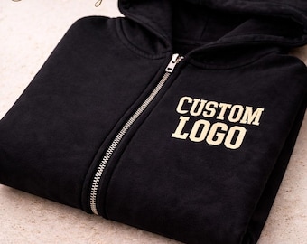 Embroidered Zip Hoodie: Custom Logo - Team or Business Wear