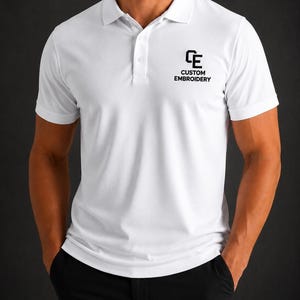 Polo ajusté brodé personnalisé, logo d'entreprise, chemise d'uniforme d'entreprise