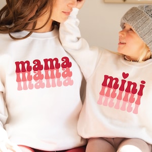 Mama Mini Sweatshirt, Mama and Mini Matching Sweatshirt, Mother&#39;s Day Gift, Mama and Mini Sweater, Mama and Mini Crewneck, Mama and Mini