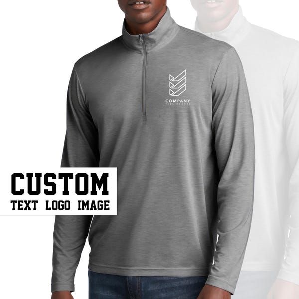 Felpa personalizzabile con cerniera a un quarto e traspirante – Logo personalizzato, pullover performante, vestibilità atletica, abbigliamento aziendale e per squadre