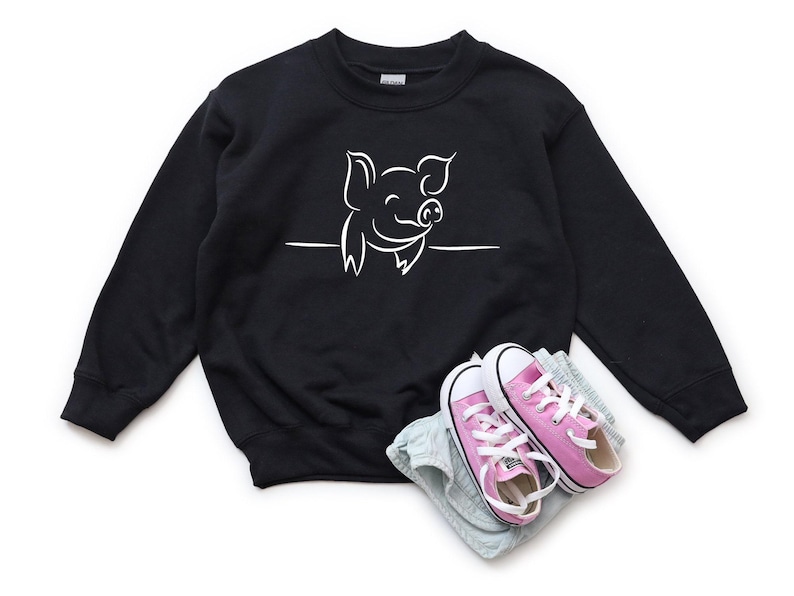 Pig Sweatshirt, Pig Lover Gift, Pig Sweater, Pig Gifts, Farm Sweatshirt, Pig Oversize Sweatshirt, Pig Crewneck image 3