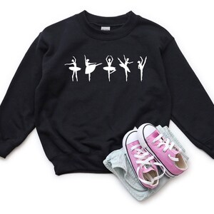 Girls Ballet Sweatshirt, Ballerina Dance Crewneck, Ballet Lover Gift Top, Dancer Pullover, Ballet Practice Outfit, Dance Teacher Shirt image 2