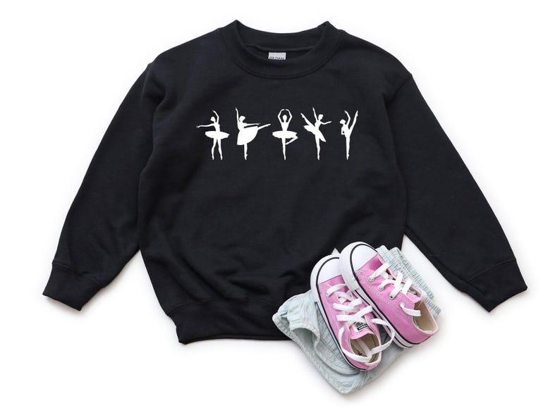 Girls Ballet Sweatshirt, Ballerina Dance Crewneck, Ballet Lover Gift Top, Dancer Pullover, Ballet Practice Outfit, Dance Teacher Shirt image 2