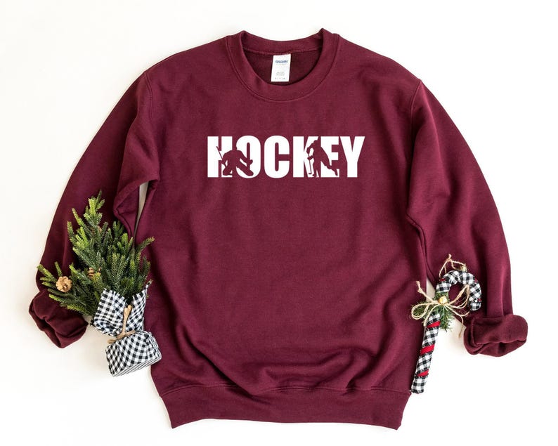 Hockey Sweatshirt, Ice Hockey Sweater, Hockey Player Sweatshirt, Hockey Gifts, Hockey Coach Pullover, Hockey Lover Gift image 5