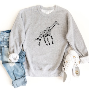 Giraffe Sweatshirt, Giraffe Gift, Animal Sweater, Animal Lover Gift, Zoo Pullover, Funny Giraffe Crewneck,