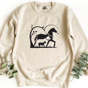 Horse, Dog And Cat Sweatshirt, Horse Silhouette, Dog Silhouette, Cat Silhouette, Animal Sweatshirt