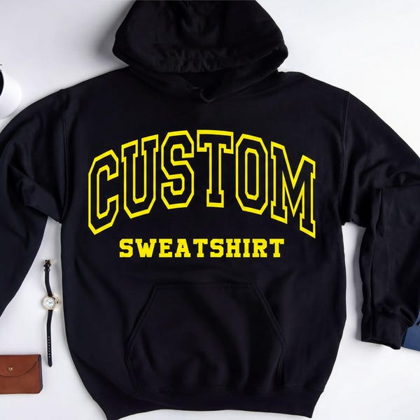 Personalisierter Hoodie: Benutzerdefinierter Text, Name, Logo oder Foto Unisex Sweatshirt