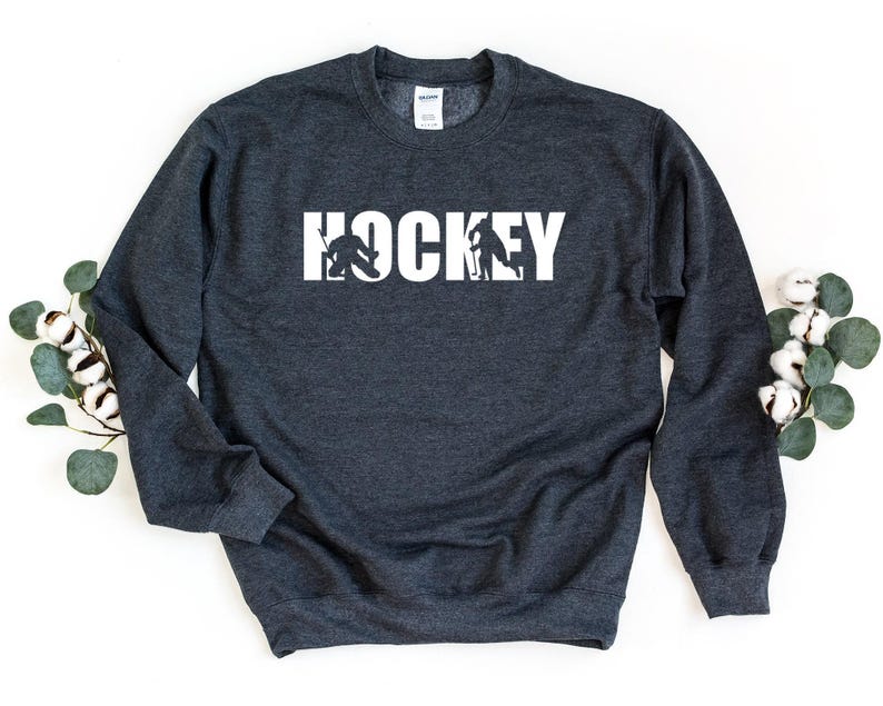 Hockey Sweatshirt, Ice Hockey Sweater, Hockey Player Sweatshirt, Hockey Gifts, Hockey Coach Pullover, Hockey Lover Gift image 2