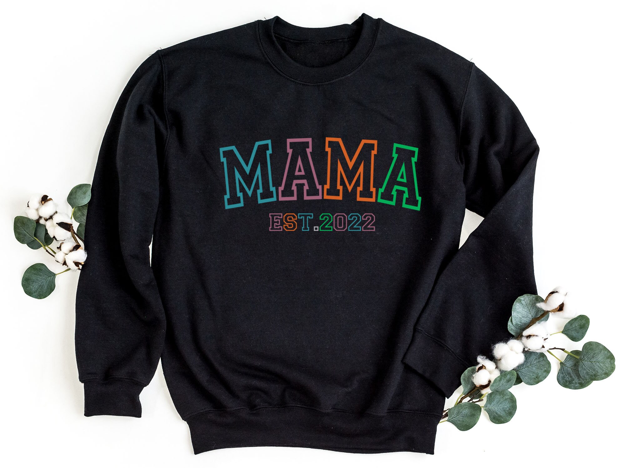 ☆☆ｍａｍａ☆☆です(´◡` )♩ Mama Est Sweatshirt, Mothers Day Sweater, Mama Oversize