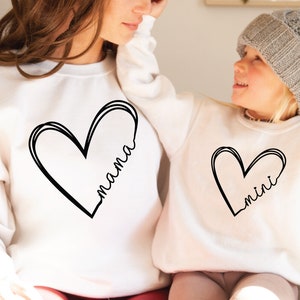 Mama Mini Swearshirt, Mama Crewneck Sweater, Mini   Sweatshirt, Matching Mother Daughter Crewneck, Mommy And Me Pullover Sweatshirt