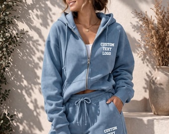 Bridal Party Lounge Set: Personalized Hoodie and Shorts (Custom Text or Logo)