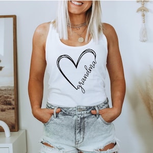 Grandma Tank ,Custom Grandma Gift, Grandma Heart Tank, Funny Grandma Tank, Mothers Day Gift, Grandma Birthday Gift image 7