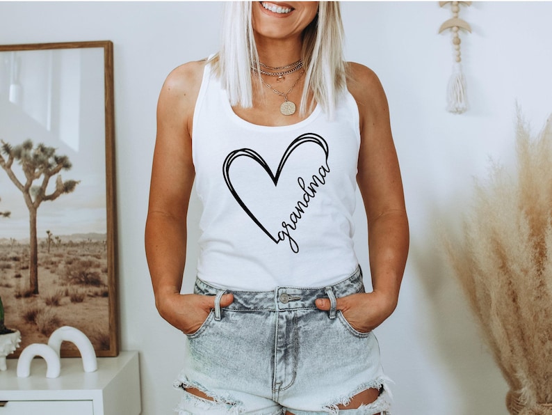 Grandma Tank ,Custom Grandma Gift, Grandma Heart Tank, Funny Grandma Tank, Mothers Day Gift, Grandma Birthday Gift image 7