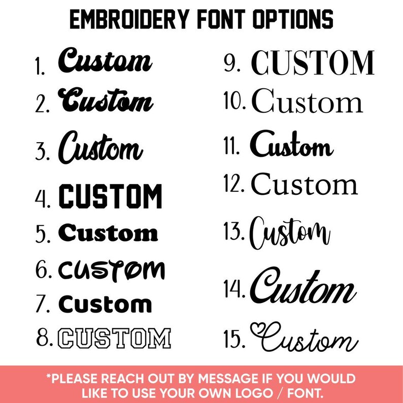 Embroidery font options