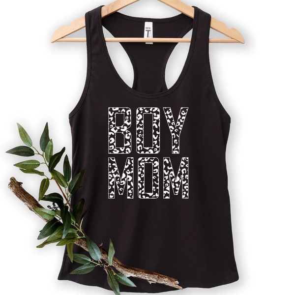 Leopard Boy Mom Tank, Réservoir de la fête des Mères, Réservoir de nouvelle maman, Réservoir de bébé garçon, Cadeau de fête des mères, Maman de garçons, Cadeau de maman