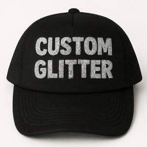 Personalized Glitter Baseball Hat: Custom Text Party Cap - Adjustable Fit