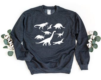 Dinosaurier Sweatshirt, Tier Sweatshirt mit Rundhalsausschnitt, Dinosaurier Geschenk, süßer Pullover, Jurassic Sweatshirt, Brachiosaurus Pullover