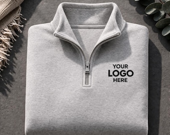 Personalized Quarter Zip Sweatshirt - Custom Name or logo Pullover