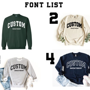 Custom Sweatshirt, Vintage Sweatshirt, College Letters Sweatshirt, Retro Sweatshirt, Custom Quote, Adult, Oversized image 2