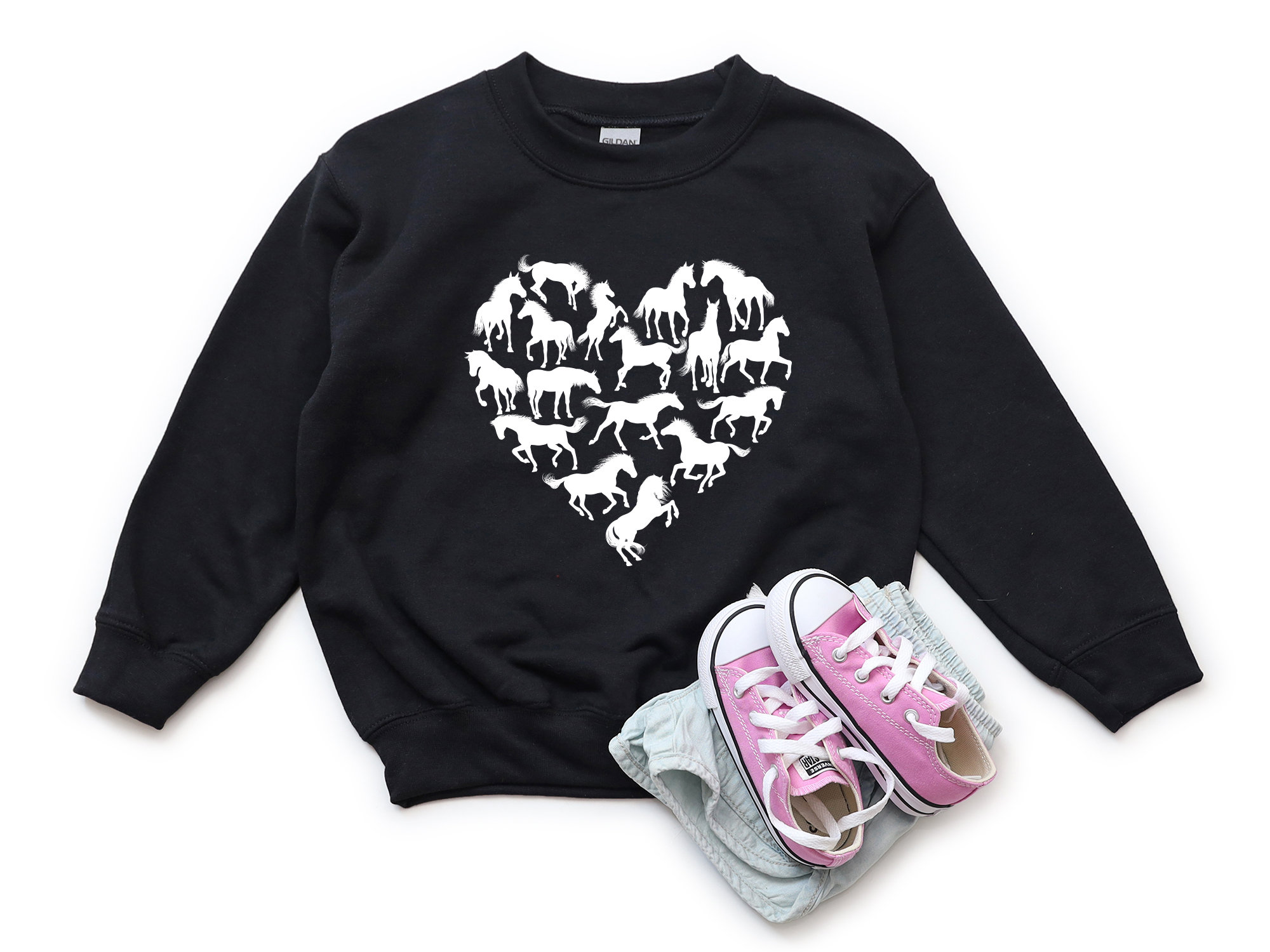 Horses Heart Sweatshirt, Horse Lover Sweater, Horse Lover
