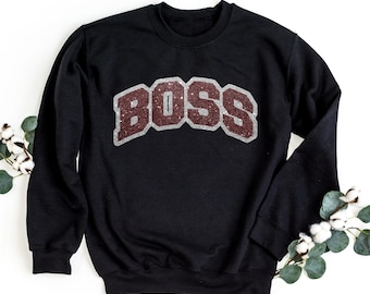 Custom Glitter Sweatshirt: Sparkly Name Pullover for Women