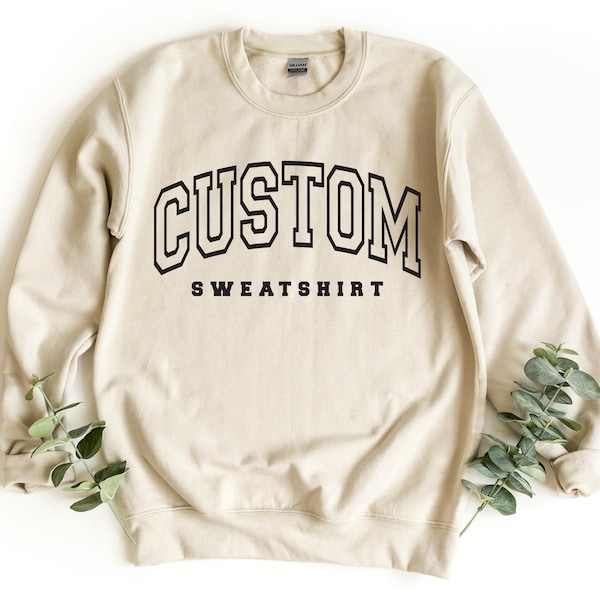 Personalized Sweatshirt: Retro College Letters -  Unisex S - 5XL
