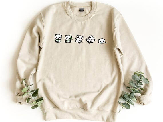 Panda Roll Sweatshirt, Oversize Panda Lover Sweater, Unisex Cute Panda Sweatshirt, Gift For Panda Lover, Adult     Woman Pullover