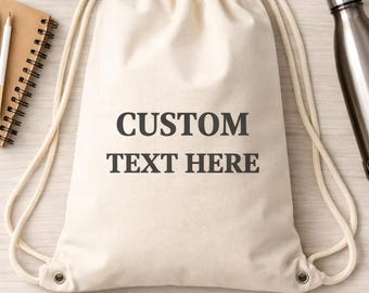 Custom Drawstring Backpack - Personalized Name for Kids