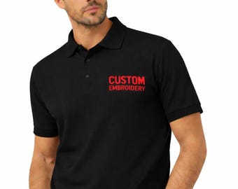 Custom Embroidered Polo Shirt: Personalized Text, Logo - Business & Golf Style