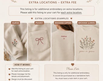 Additional Embroidery Placement