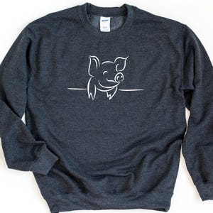 Pig Sweatshirt, Pig Lover Gift, Pig Sweater, Pig Gifts, Farm Sweatshirt, Pig Oversize Sweatshirt, Pig Crewneck image 2