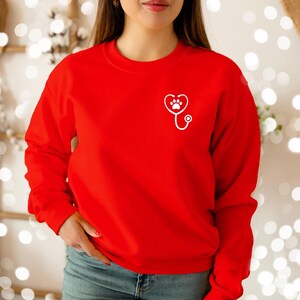 Stethoscope Paw Pocket Sweatshirt, Veterinarian Sweater, Vet Tech Sweater, Veterinarian Gift, Customize Vet Gifts, Personalize Vet Tech Gift image 7