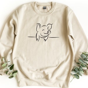 Pig Sweatshirt, Pig Lover Gift, Pig Sweater, Pig Gifts, Farm Sweatshirt, Pig Oversize Sweatshirt, Pig Crewneck