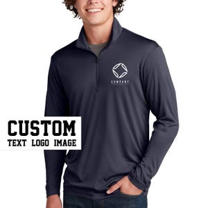 Benutzerdefiniertes Logo Quarter Zip - Performance Fit Sweatshirt, feuchtigkeitsableitend, ideal für Firmen- oder Teamuniformen