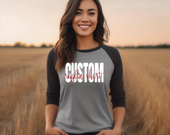 Custom Baseball Raglan Shirt: Personalized Team Tee, Retro Style