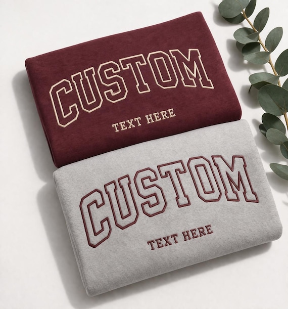 Custom Embroidered Varsity Sweatshirt - Retro Style Hoodie