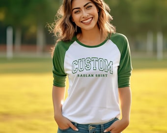 Personalized Raglan Sleeve Shirt, Custom Baseball Raglan Shirt - Personalized Sports Tee, Team Tee, Custom Team Shirt, Custom Sports Jersey