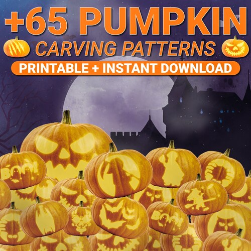 20 Printable Jack-o-lantern Pumpkin Carving Patterns for - Etsy
